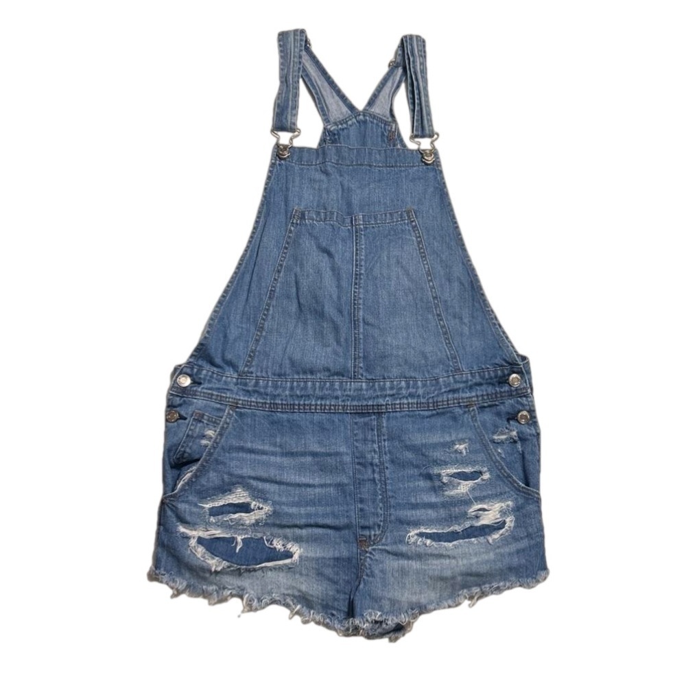 AMERICAN EAGLE Distressed Overalls Shorts Size: Large